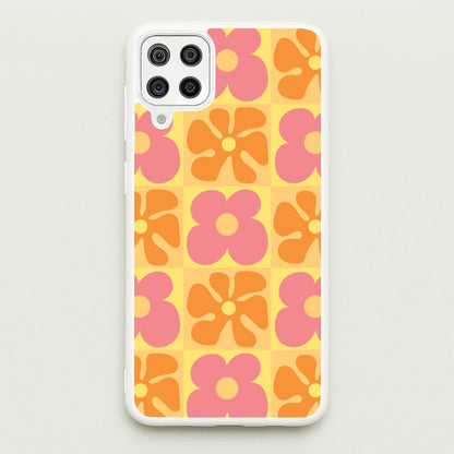 Summer Flowers Checkered Pattern  - Summer Phone Case for Galaxy A12