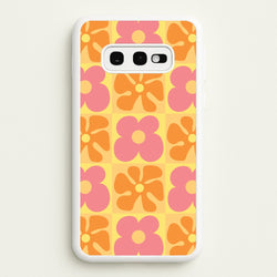 Summer Flowers Checkered Pattern  - Summer Phone Case for Galaxy S10e