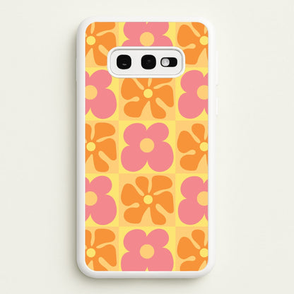 Summer Flowers Checkered Pattern  - Summer Phone Case for Galaxy S10e