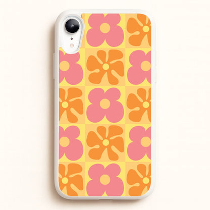 Summer Flowers Checkered Pattern  - Summer Phone Case for iPhone XR