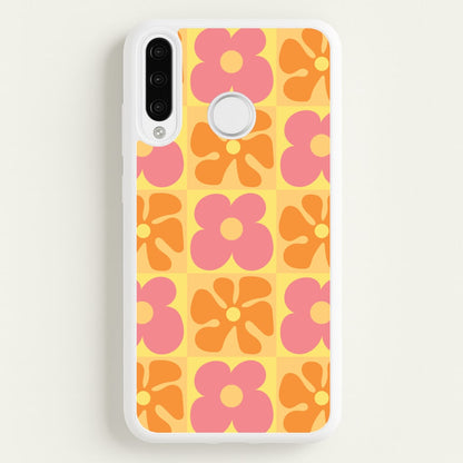Summer Flowers Checkered Pattern  - Summer Phone Case for Huawei P30 Lite