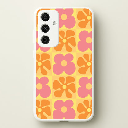 Summer Flowers Checkered Pattern  - Summer Phone Case for Galaxy A15