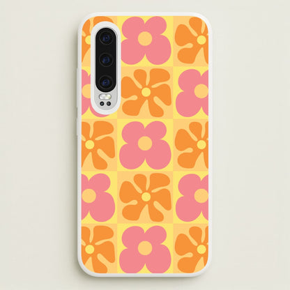 Summer Flowers Checkered Pattern  - Summer Phone Case for Huawei P30