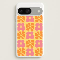 Summer Flowers Checkered Pattern  - Summer Phone Case for Google Pixel 9 / 9 Pro