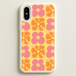 Summer Flowers Checkered Pattern  - Summer Phone Case for iPhone X / XS