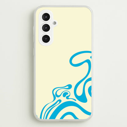 Blue Waves Corner Pattern  - Summer Phone Case for Galaxy S23FE