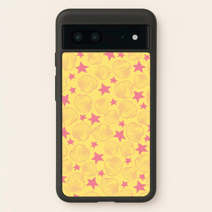 Seashells And Stars Yellow Pattern  - Summer Phone Case for Google Pixel 7