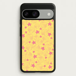 Seashells And Stars Yellow Pattern  - Summer Phone Case for Google Pixel 9 / 9 Pro