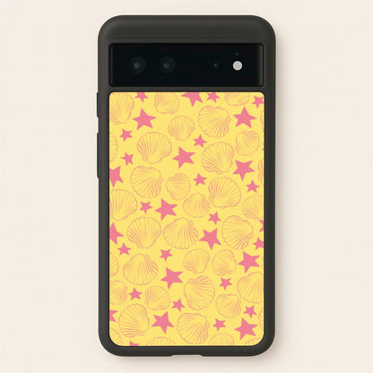 Seashells And Stars Yellow Pattern  - Summer Phone Case for Google Pixel 6