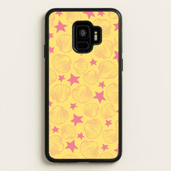 Seashells And Stars Yellow Pattern  - Summer Phone Case for Galaxy S9