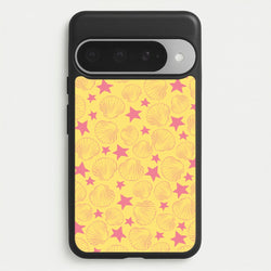 Seashells And Stars Yellow Pattern Phone Case for Google Pixel 10 Pro XL