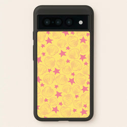 Seashells And Stars Yellow Pattern  - Summer Phone Case for Google Pixel 7 Pro