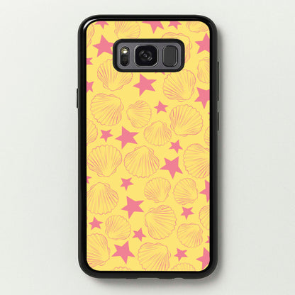 Seashells And Stars Yellow Pattern  - Summer Phone Case for Galaxy S8