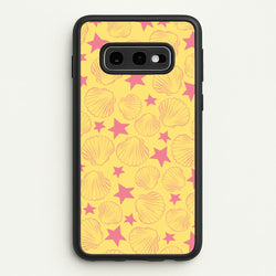 Seashells And Stars Yellow Pattern  - Summer Phone Case for Galaxy S10e