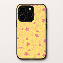 Seashells And Stars Yellow Pattern  - Summer Phone Case for iPhone 15 Pro