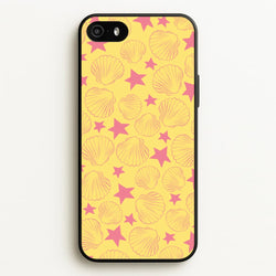 Seashells And Stars Yellow Pattern  - Summer Phone Case for iPhone 5 / 5s / SE 2016