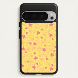 Seashells And Stars Yellow Pattern  - Summer Phone Case for Google Pixel 9 Pro XL