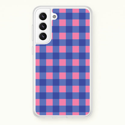 Pink And Blue Checkered Pattern  - Summer Phone Case for Galaxy S22 Plus