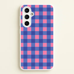 Pink And Blue Checkered Pattern  - Summer Phone Case for Galaxy A54