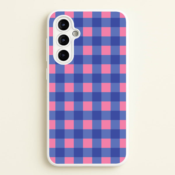 Pink And Blue Checkered Pattern  - Summer Phone Case for Galaxy A54