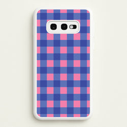 Pink And Blue Checkered Pattern  - Summer Phone Case for Galaxy S10e
