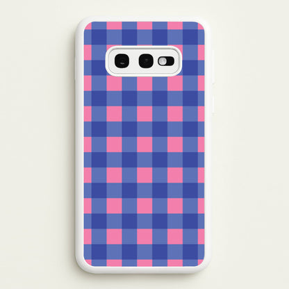 Pink And Blue Checkered Pattern  - Summer Phone Case for Galaxy S10e