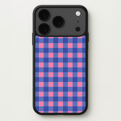 Pink And Blue Checkered Pattern Phone Case for iPhone 17 Pro Max