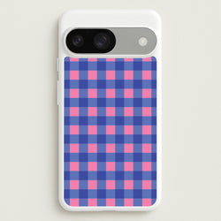 Pink And Blue Checkered Pattern  - Summer Phone Case for Google Pixel 9 / 9 Pro