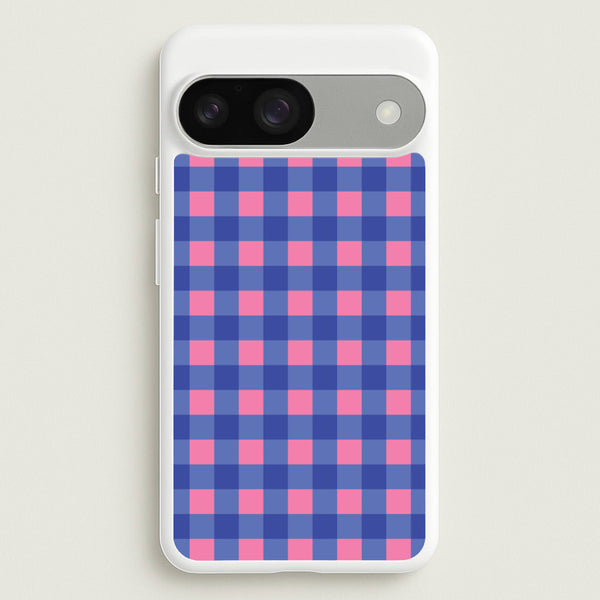 Pink And Blue Checkered Pattern  - Summer Phone Case for Google Pixel 9 / 9 Pro