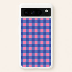 Pink And Blue Checkered Pattern  - Summer Phone Case for Google Pixel 8 Pro