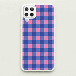 Pink And Blue Checkered Pattern  - Summer Phone Case for Galaxy A12