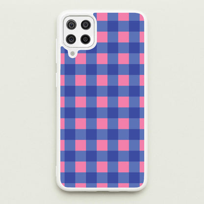 Pink And Blue Checkered Pattern  - Summer Phone Case for Galaxy A12