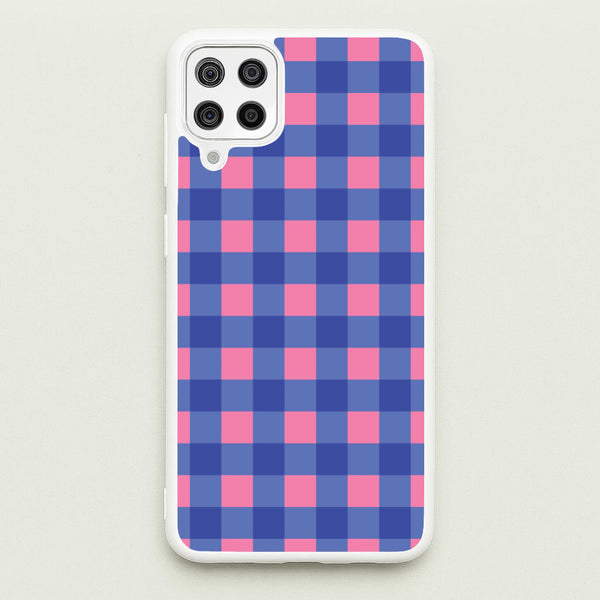 Pink And Blue Checkered Pattern  - Summer Phone Case for Galaxy A12