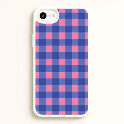 Pink And Blue Checkered Pattern  - Summer Phone Case for iPhone 6 / 7 / 8 / SE