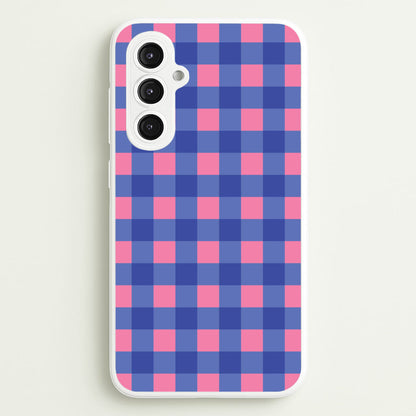 Pink And Blue Checkered Pattern  - Summer Phone Case for Galaxy S23FE