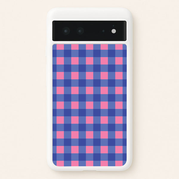 Pink And Blue Checkered Pattern  - Summer Phone Case for Google Pixel 6