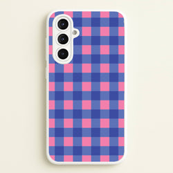 Pink And Blue Checkered Pattern  - Summer Phone Case for Galaxy A16