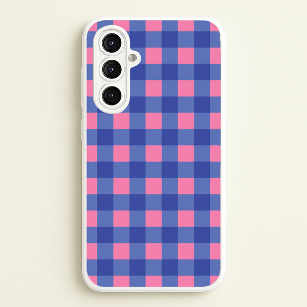 Pink And Blue Checkered Pattern  - Summer Phone Case for Galaxy A16