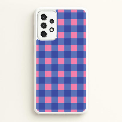 Pink And Blue Checkered Pattern  - Summer Phone Case for Galaxy A52 / A52s