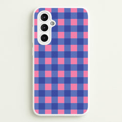 Pink And Blue Checkered Pattern  - Summer Phone Case for Galaxy A14