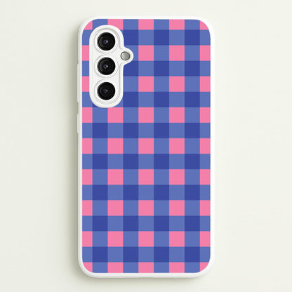 Pink And Blue Checkered Pattern  - Summer Phone Case for Galaxy A14