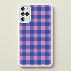 Pink And Blue Checkered Pattern  - Summer Phone Case for Galaxy S20 Plus