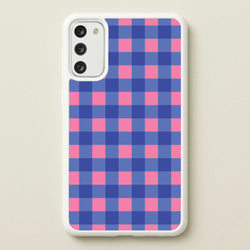 Pink And Blue Checkered Pattern  - Summer Phone Case for Galaxy S20FE