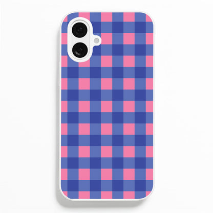 Pink And Blue Checkered Pattern Phone Case