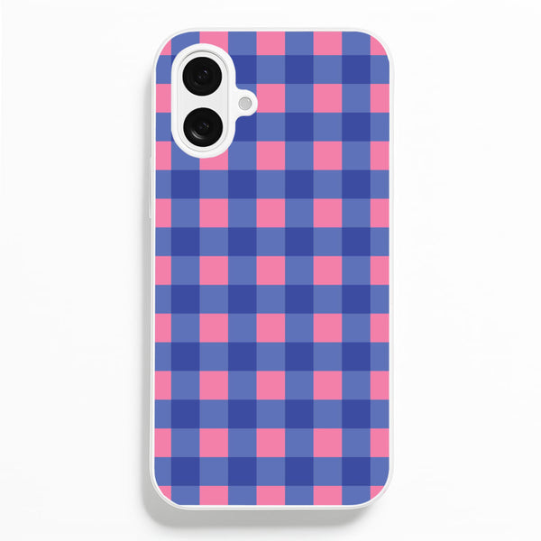 Pink And Blue Checkered Pattern Phone Case