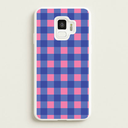 Pink And Blue Checkered Pattern  - Summer Phone Case for Galaxy S9