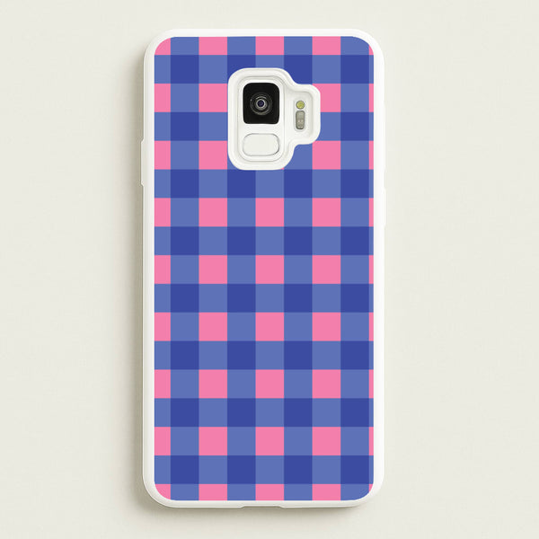 Pink And Blue Checkered Pattern  - Summer Phone Case for Galaxy S9