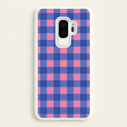 Pink And Blue Checkered Pattern  - Summer Phone Case for Galaxy S9 Plus