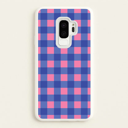 Pink And Blue Checkered Pattern  - Summer Phone Case for Galaxy S9 Plus