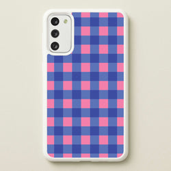 Pink And Blue Checkered Pattern  - Summer Phone Case for Galaxy S20